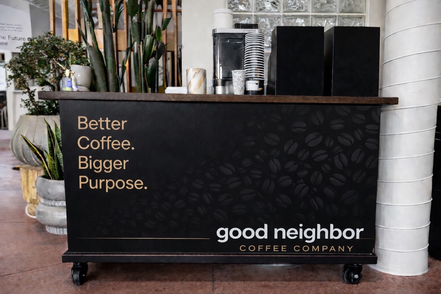 Good Neighbor Coffee branded cart