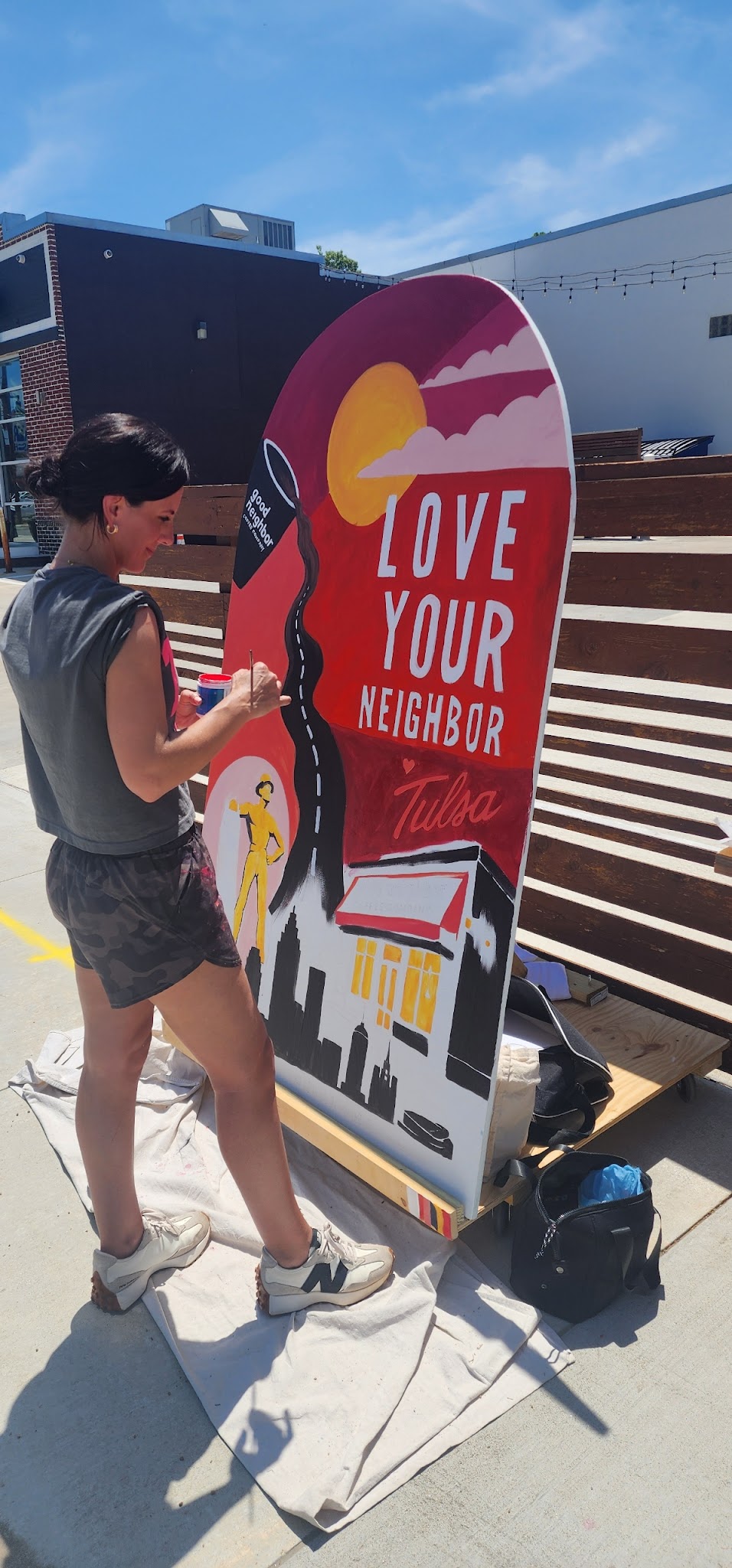 Route 66 live painting process